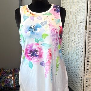 Pink Daisy tank A-line dress